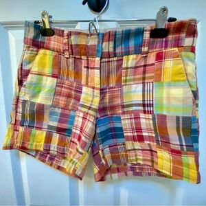 Talbots Red and Yellow Bermuda Shorts Vibrant Summer Style